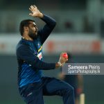 – Sri Lanka young fast bowler Lahiru Kumara practicing with the pink ball under lights on 9th September at Ketharama International cricket Stadium before the Sri Lanka tour of UAE for the Pakistan series which will take in place September- October 2017