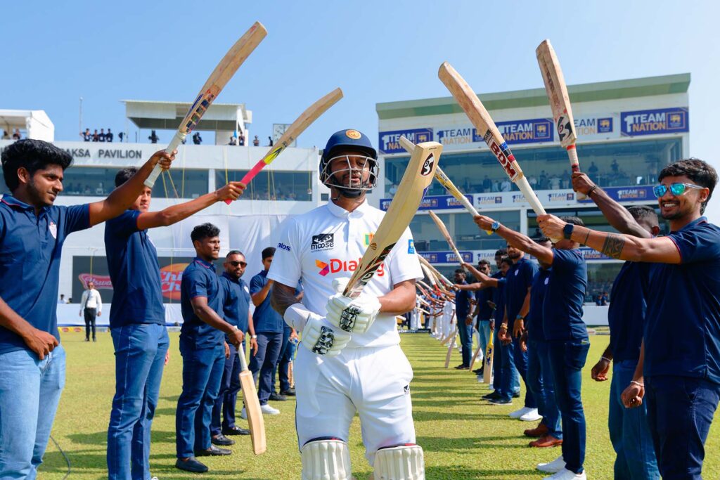 Sri Lanka Cricket Felicitates Dimuth Karunaratne on His 100th Test Match