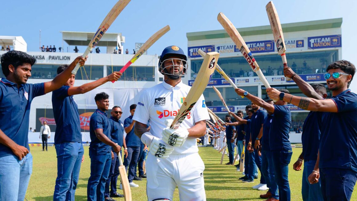 Sri Lanka Cricket Felicitates Dimuth Karunaratne on His 100th Test Match